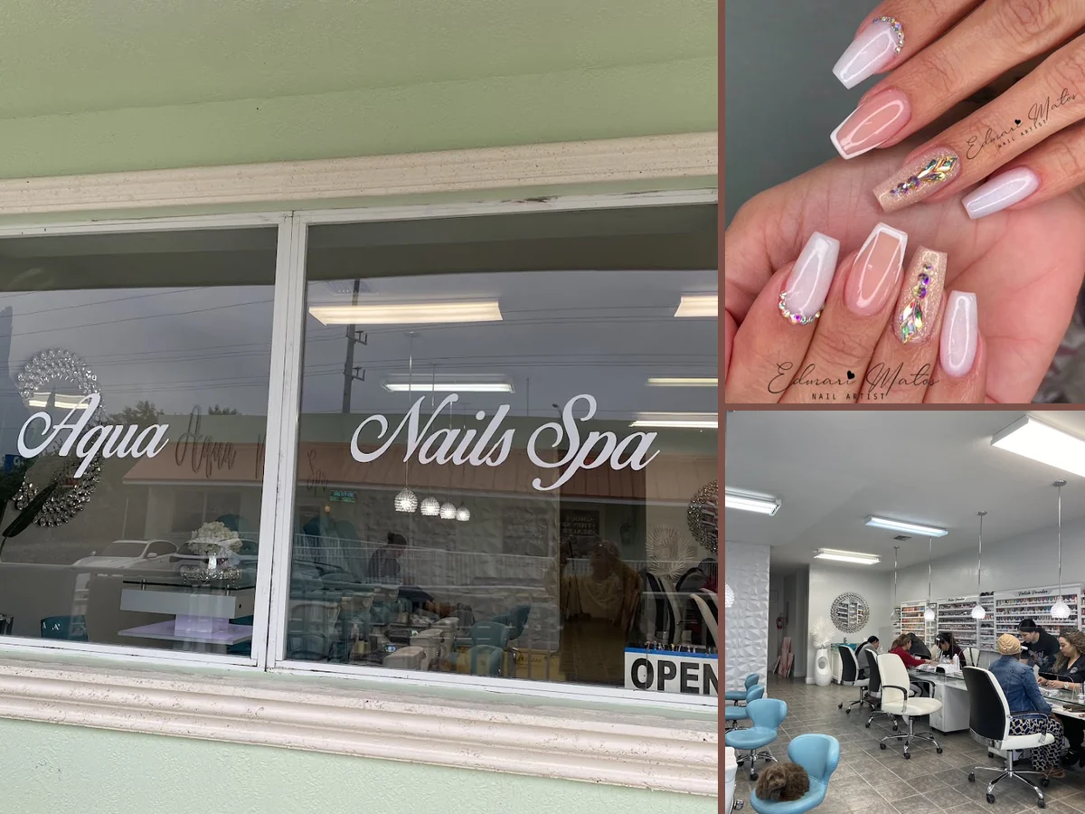 Close-up of painted nails and a soft hand massage.